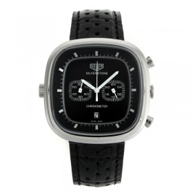 Tag Heuer Silverstone Working Chronograph with Black Dial Black Leather Strap