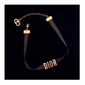 2020 Dior Chain Choker In Gold-tone Finish Aged Metal Necklaces