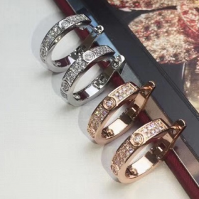 2020 Cartier Love 18K  Rose Gold Platinum Diamond Earrings 