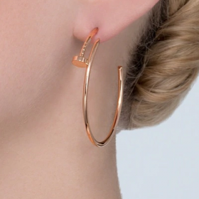2020 Cartier Juste Un Clou 18K Gold Rose Gold Platinum Diamond Earrings B8301211
