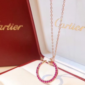 2020 Cartier Juste Un Clou 18K Rose Gold Red Diamond Necklaces