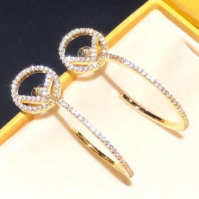  2020 Fendi 18K Gold Diamond Earrings 8AG9276DMF089U
